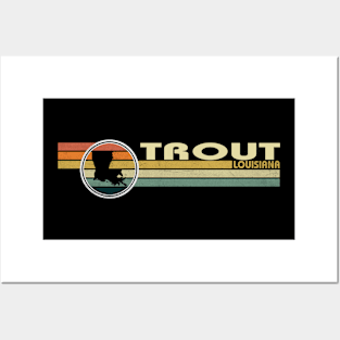 Trout Louisiana vintage 1980s style Posters and Art